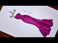 تعلم رسم فستان بسيط سهل جدا بالخطوات للمبتدئين رسم فساتين 