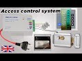 Access control system with door lock, card reader and security exit button 🏘️
