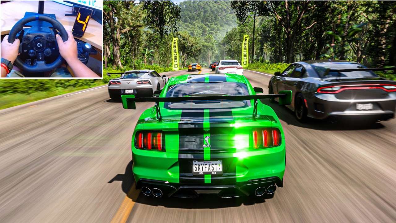 1480HP Mustang SHELBY GT vs MUSCLE CARS - Forza Horizon 5 | Logitech G923 Steering Wheel
