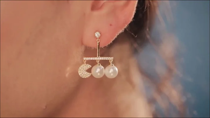 Pac man Pearl Earrings fashion jewelry lovely show...