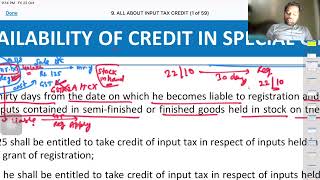 SESSION 16 SECTION 18 & 19 ITC IN SPEICAL CIRCUMSTANCES AND JOBWORK