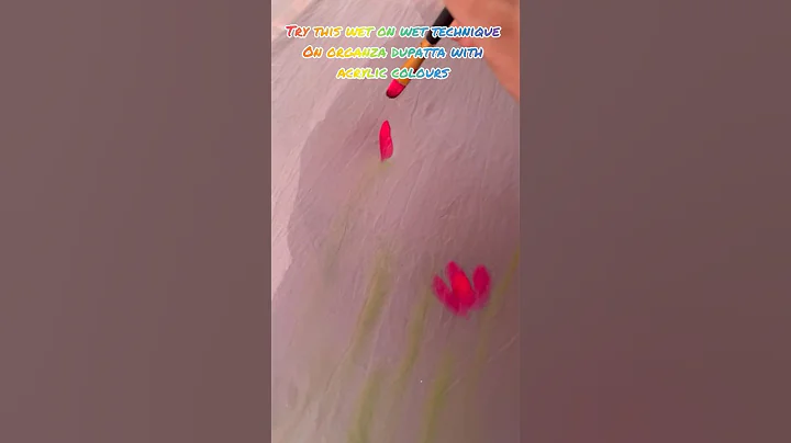 Organza handpainted dupatta #handpainted #acrylicpainting #diy #easypainting #fabricpainting