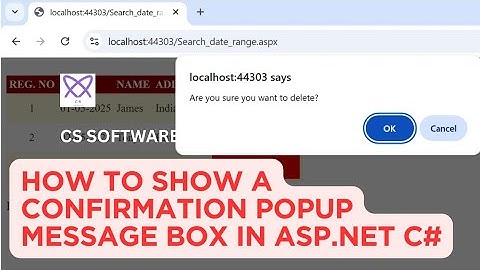 How to show Popup Message in Asp.Net c#