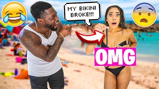 DISAPPEARING Bikini Prank On Girlfriend!! *Hilarious*