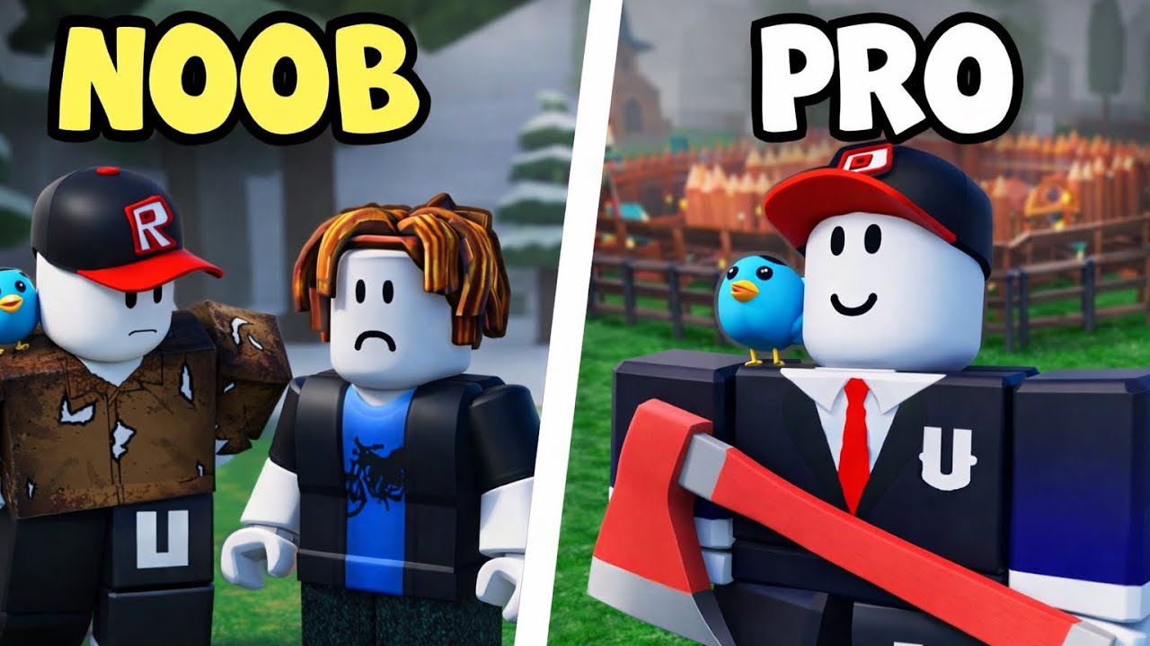 Noobs vs Pro Who will faster pass 99 night in the forest? Roblox