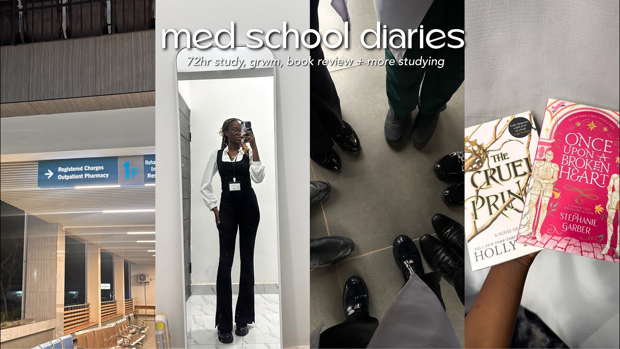 med school diaries👩🏾‍⚕️: 72hr study vlog, grwm, book review + more studying ☁️