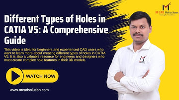 Different Types of Holes in CATIA V5: A Comprehensive Guide  #mcad #catia #3d #catiatraining #design