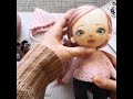 Textile doll текстильная кукла с нарисованным лицом. Наряд для куклы