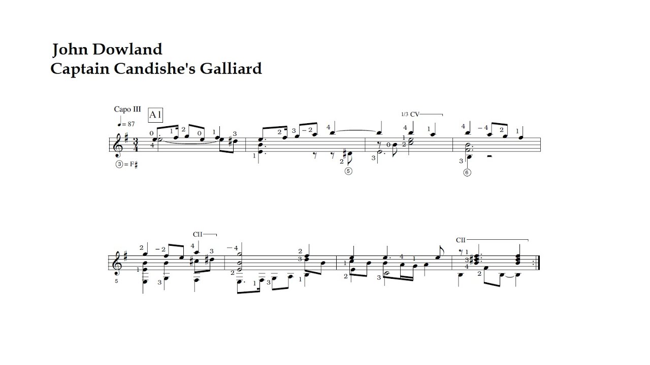 J. Dowland. Captain Candishe's Galliard - YouTube