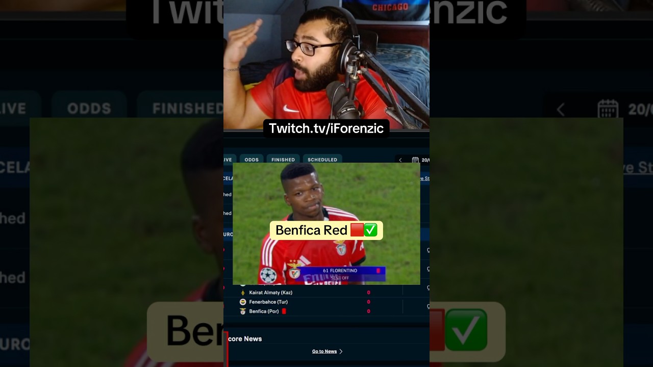 Benfica gets a RED CARD in Champions League 🟥🤯 