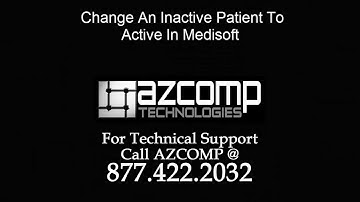 Medisoft Support Video - Change An Inactive Patient To Active In Medisoft