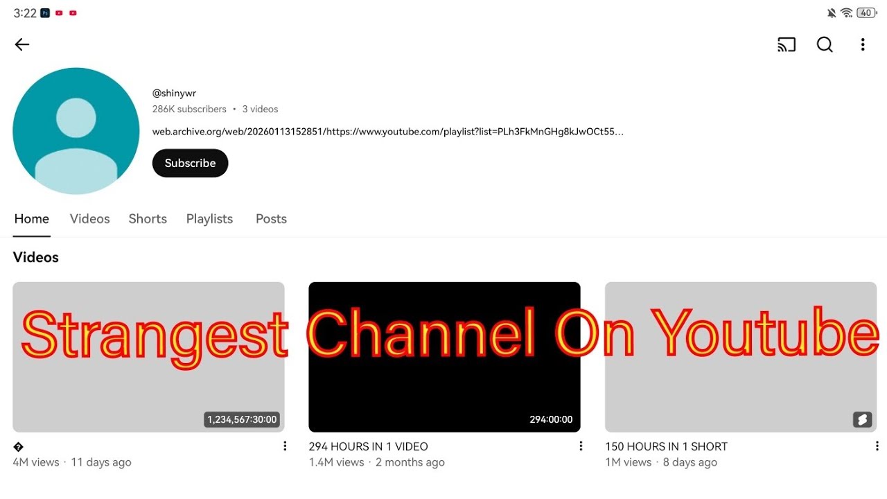 About Billions Hours Channel_A strange channel on YouTube with many hours of videos