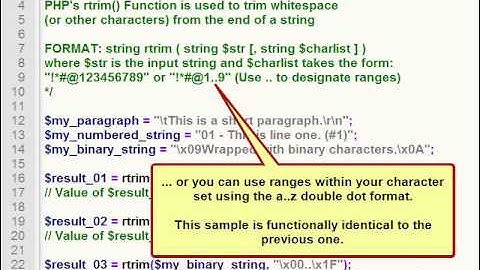 PHP rtrim() function - Trim end of string (right trim) in PHP