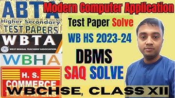 Database SAQ ABTA Test Paper Solve 2024 | Modern Computer Application | WB HS Test Paper Solve DBMS