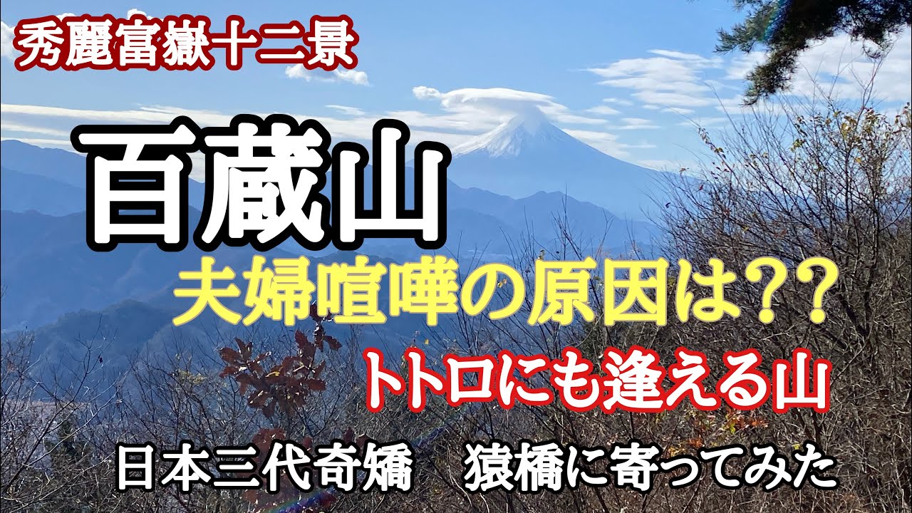 【登山】百蔵山　秀麗富嶽十二景　富士山の見える山Vol.3 夫婦喧嘩勃発？原因は？サンタクロースになったトトロにも逢えた。日本三大奇矯の猿橋にも行ってみました。