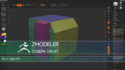 ZBrush ZModeler Polygon Actions - Poly Inflate