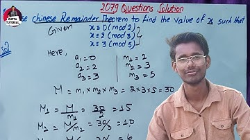 Chinese Remainder Theorem 2079 Question Solution #discretestructures #fullexplanation