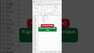 How to extract unique values and count of the values in excel #shorts #excel #exceltips #ytshorts