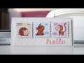 DIY Postage stamps Card with Adorable critters / Spellbinders 3d Embossing folder of the month