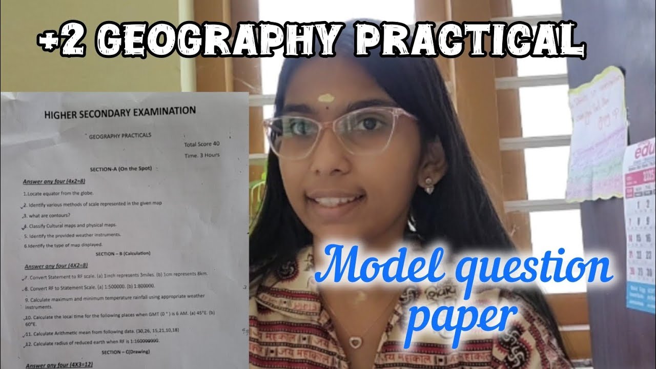 +2 Geography practical | Model question paper 📋