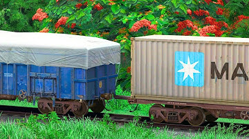 BCNA WAGON COUPLING CONTAINER TRAIN | BUMPY RAILROAD | Train Simulator | Railworks 3 | NTG GAMING