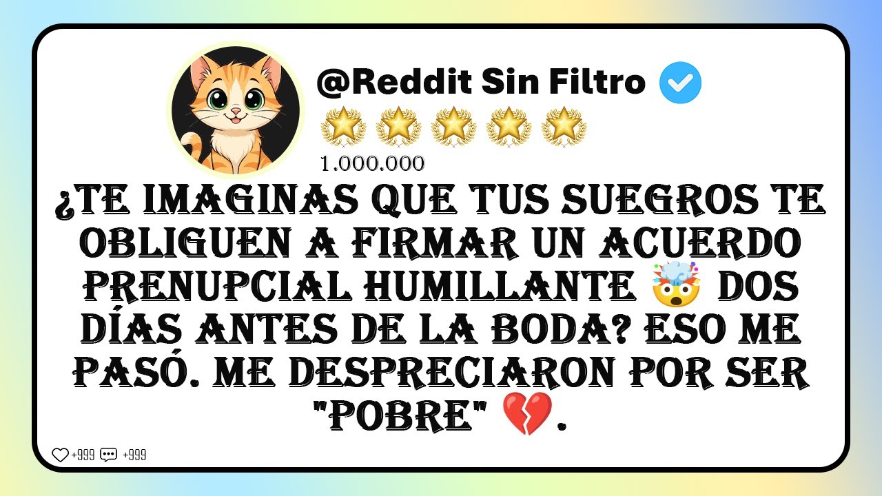 Mis suegros me OBLIGARON a firmar un ACUERDO PRENUPCIAL porque SOLO QUERÍA SU DINERO