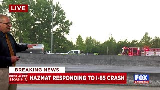 Hazmat responding to crash on I-85 in Greenville Co.