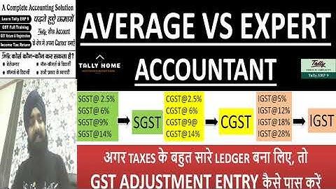 GST ADJUSTMENT ENTRY IN TALLY ERP9 | GST ADJUSTMENT ENTRY FOR MULTIPLE GST TAX LEDGER IN TALLY ERP9