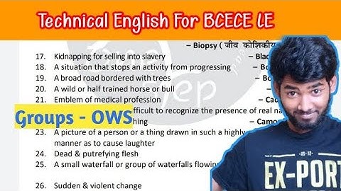 Group - One word substitution |BCECE LE | Technical English | LEET