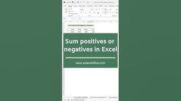 Sum only positive negative numbers in Excel #excel