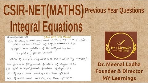 Volterra Integral Equation(Solution by Laplace Transform) Question UGC NET (Q.ID.M(NET)IE16M)