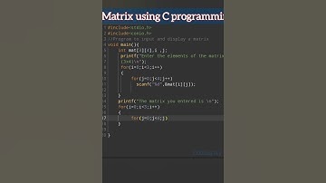 displaying matrix using C programming#cprogramming #programming#matrix#coding #shorts@CodeForHer9850