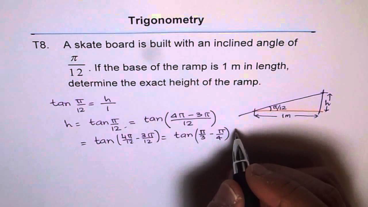 Tangent In Ramp Exact Height of Ramp Tan Ratio T8 - YouTube
