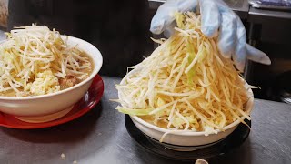 Mega bowl of ramen with plenty of crunchy bean sprouts.