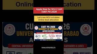 HCU Online Admission ✌️| University of Hyderabad CUET PG 2026 Official Notification out ! Apply Now
