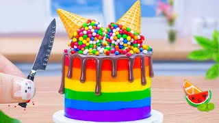 Rainbow Petal Cake Decorating Ice Cream 🍧 1000  Mini Cake Making Compilation | Petite Baker Making