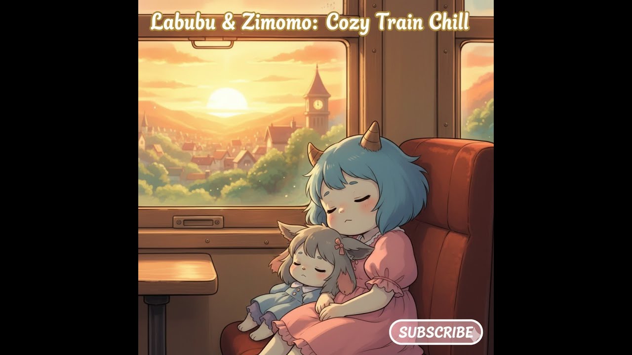 Labubu & Zimomo Cozy Train Chill 🚂  15 Min Lofi Music for Study, Sleep, Relax Japanese Aesthetic