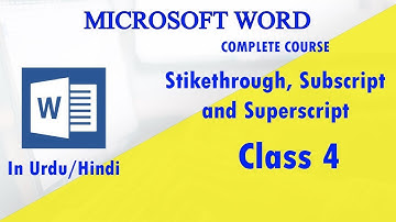 Microsoft Word tutorials Use Strikethrough, Subscript and Superscript  - class 4  | Technical Buddy