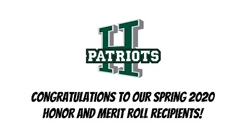 Hoover High School Honor and Merit Roll Spring 2020