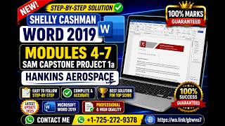 Shelly Cashman Word 2019 Modules 4-7 SAM Capstone Project 1a Hankins Aerospace (Answered 2025)