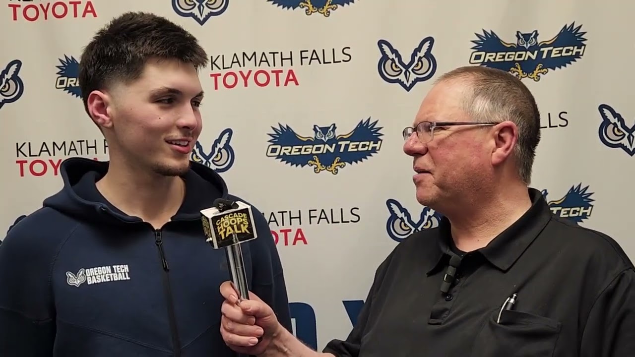 🎙️ Freshman James Kefgen had 2 big 3's in Oregon Tech's 98-66 home win over The College of Idaho