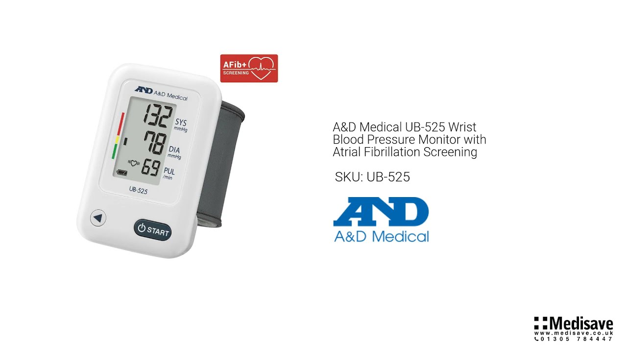 A&D Medical Essential One Button Wrist Blood Pressure Monitor  (5.3-8.5/13.5-21.5 cm Range Cuff) One Click Operation with Easy to Read  Digital LCD