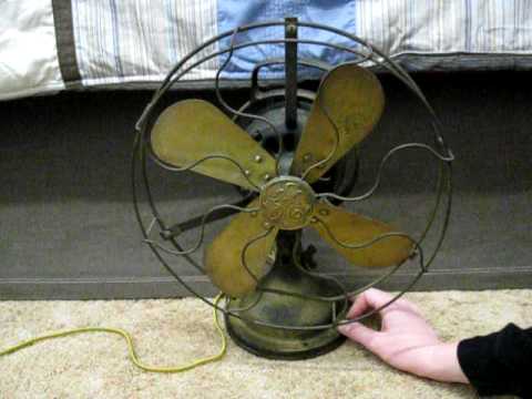 Antique Ge 12 Brass Oscillating Table Fan Youtube