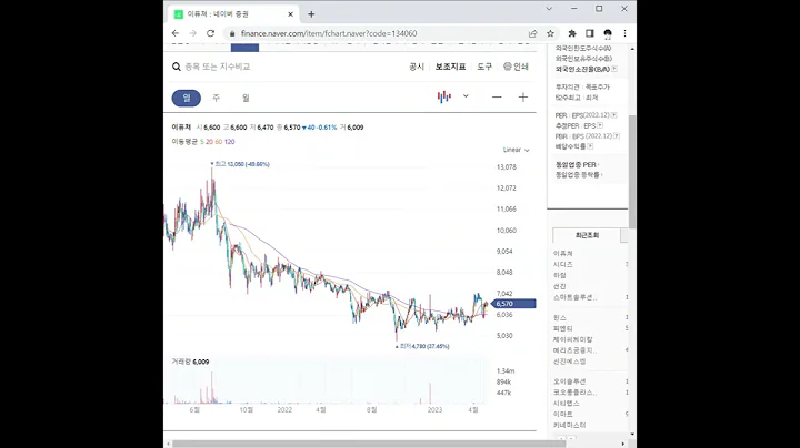 134060이퓨쳐 주가 전망 및 차트 분석