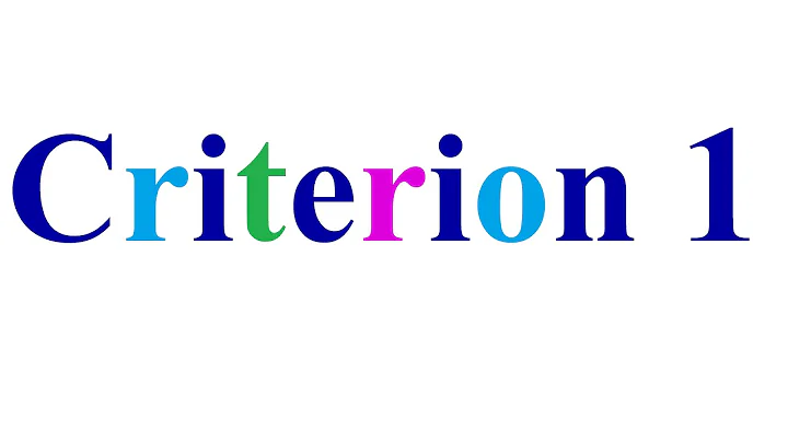 Criterion 1