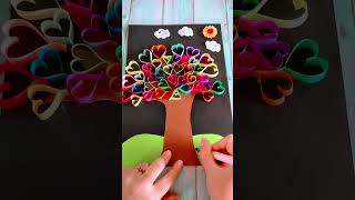 Easy Tree Making with Color Paper 🍃 #Shorts #crafttutorial #creativecrafts #diyideas #easycraft