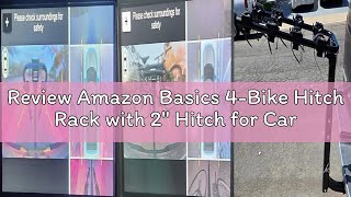 Review Amazon Basics 4-Bike Hitch Rack with 2" Hitch for Car, SUV and Truck, Foldable Steel Frame wi