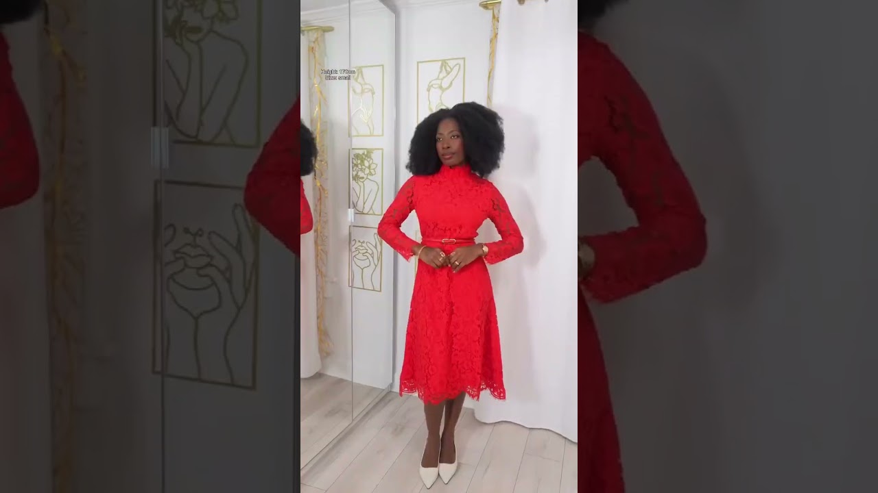 Try-On Haul with two essentials: red maxi dress and classic black coat @0livia niamketo 