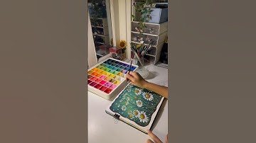 Gouache painting 💚✨ #art #gouache paint#gouache #gouachepainting #aesthetic  ache