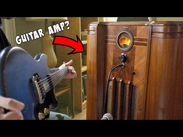 Antique vacuum tube radio gets a guitar/aux jack input! Coronado